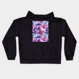 #34 Floral Pattern. Hibiscus Flower Pattern. Kids Hoodie